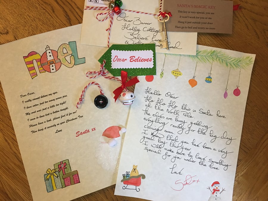 Christmas Eve Box Fillers, Santa Letter, Santa Key, Santa's Lost Button, Bell