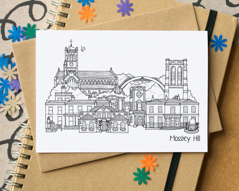 Mossley Hill Liverpool Skyline Greetings Card
