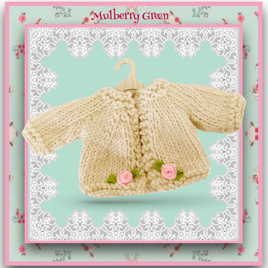 Reserved for Maddie - Cream Rosebud Cardigan 