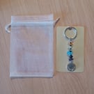 Chakra gemstone, tree of life keyring, bag charm