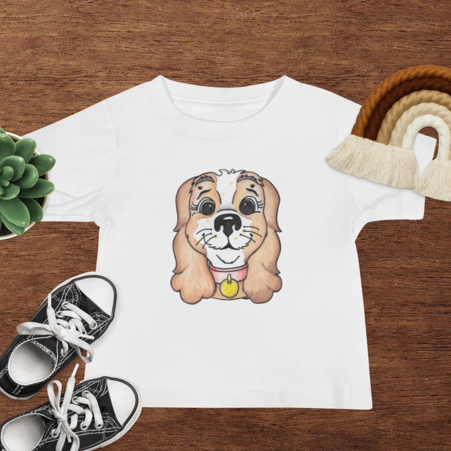 Dog with Soft Floppy Ears Baby Jersey Short Sleeve Tshirt by Bikabunny