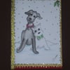 Gweddus cartoon cards, westie and friend Christmas card