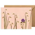 Any Occasion Pressed Flower Print Greeting Card - Snowdrops