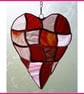 Patchwork Heart Suncatcher Stained Glass Handmade British - Image 4