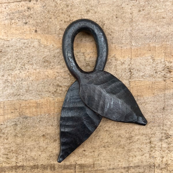 Handforged Leaf Keyring 