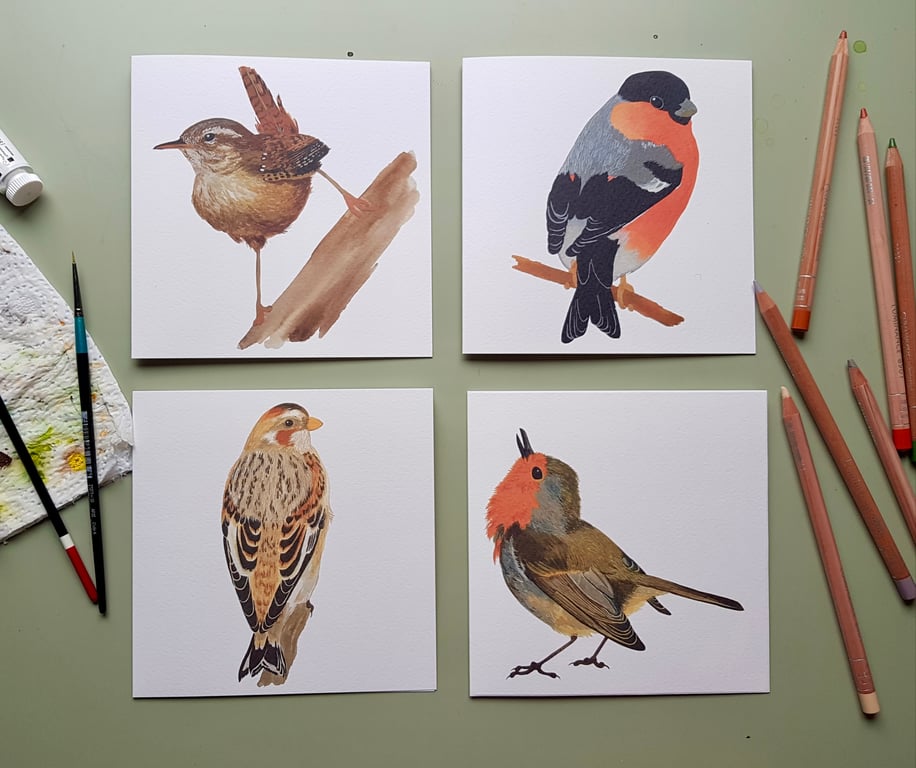 Dartmoor Winter Bird Card - Single card