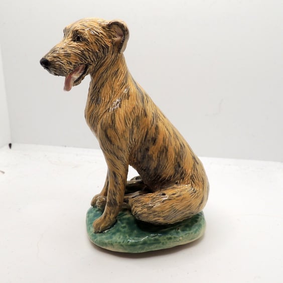 Ceramic Irish Wolfhound brindle 