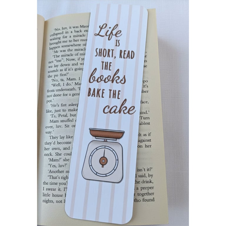 Card Bookmark - Read Books Bake the Cake Bookmark  Small Gift Idea
