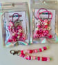 10 pack Make You Own Keyring Kit - Kids Craft Activity & Party Bag Gift (Pink) 