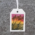 Sunset. Two Gift Tags. Handpainted 260161