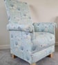 Floral Duck Egg Chair Adult Armchair Fryetts Bergen Fabric Accent Small Green  - Image 3