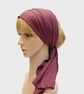 Stretchy long viscose jersey headscarf dreadlocks hair scarf aubergine hair tie