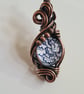 Double Sided Blue & White Unique Copper & Glass Pendant Necklace Gift Jewellery  - Image 3