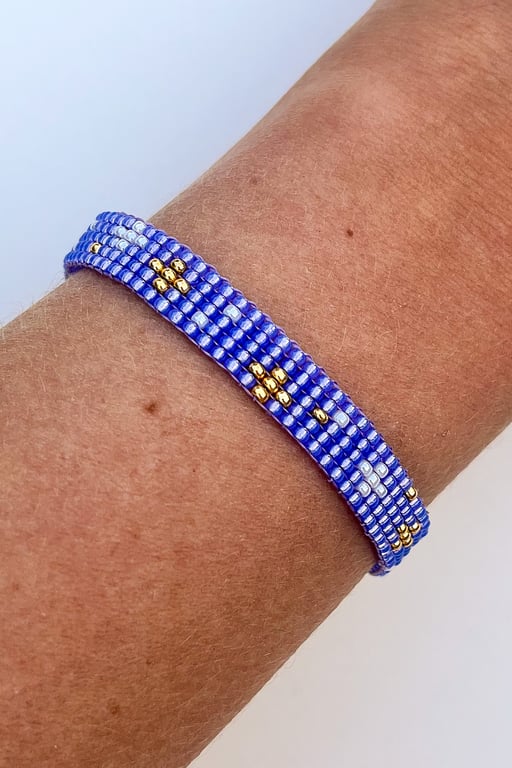 Lavender Boho Beaded Bracelet – Loom-Woven Miyuki Glass Seed Beads