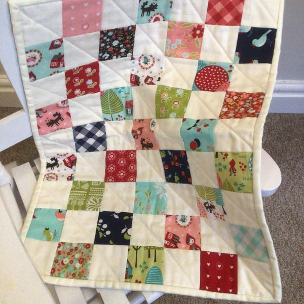 Modern Patchwork pram quilt