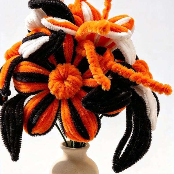 Tiger Lily Bouquet — 5 Lilies and Filler  One of a Kind  Autumn Colours