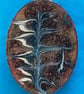brooch - oval scrolled white and blue-grey on black over clear enamel - Image 4