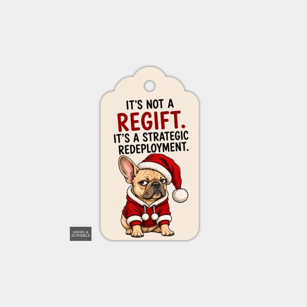 Unique Funny Christmas Gift Tags For Adults, 6pk - Not A Regift Dog