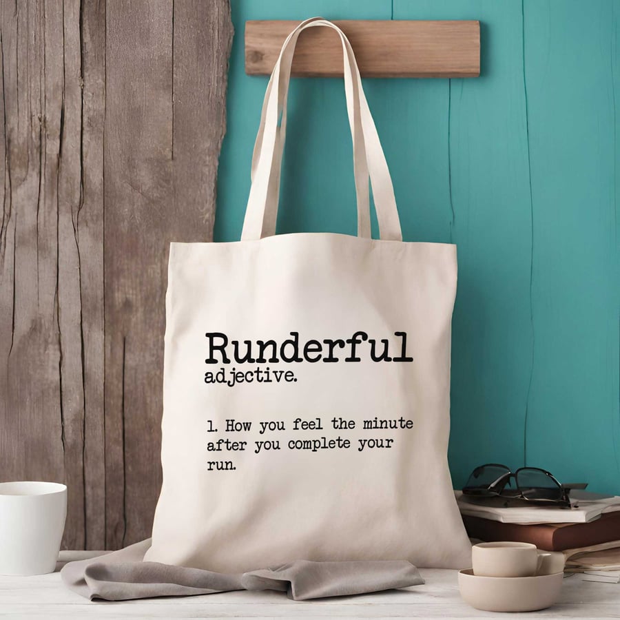 Runderful Running Tote Bag - Dictionary Running Tote Bag - Runners Gift - Run 