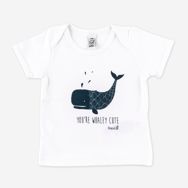 Organic 'You're Whaley cute' baby T-shirt