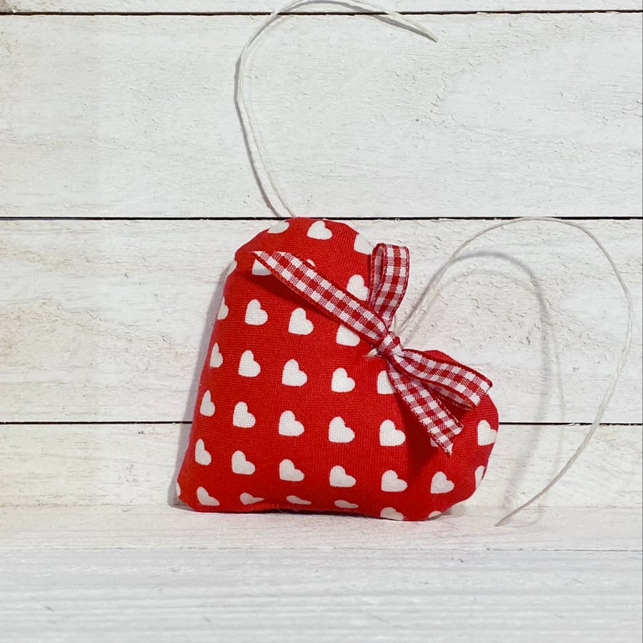 SALE ITEM - HEARTS HEART - white hearts on red