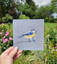 Blue-tit card, printed on recycled card, blank - Image 1