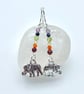 Rainbow Chakra Gemstone Earrings With Elephant Charms, Birthday Gifts For Her - Image 5