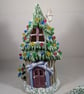 Ceramic Snowy Christmas Conifer Cottage House Table Lamp Ornament Decoration. - Image 6