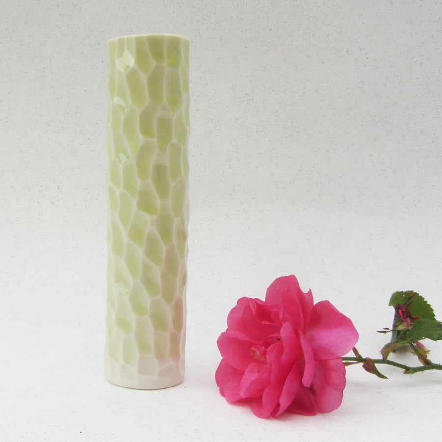Green porcelain bud vase