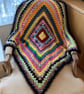 BEAUTIFUL HAND CROCHET MULTICOLOURED BLANKET