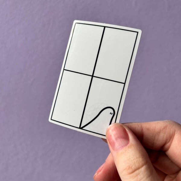 Lonely Ghost in a Window Sticker