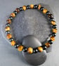 Bracelet Tigers Eye and Onyx gemstone stretch design 1 of 3 - Image 2
