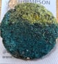 Heather Green Purple Abstract Embellished Recycled Textile 50mm Brooches  - Image 6
