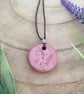 Pink Sprig Ceramic Pendant Necklace - Image 3