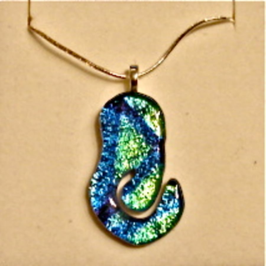 Abstract glass pendant