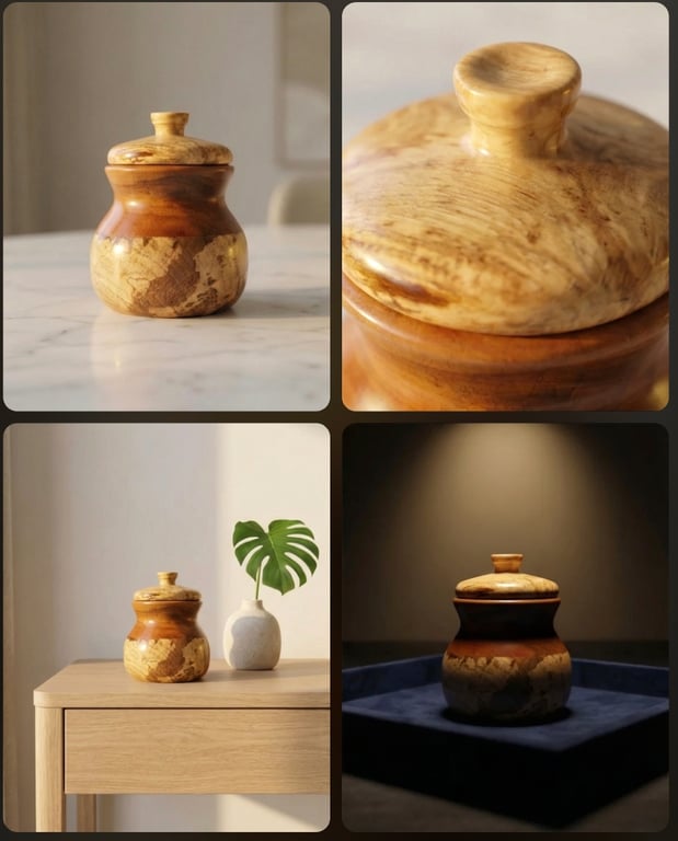 Wooden ,One of a kind trinket (keepsake) pot