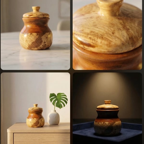 Wooden ,One of a kind trinket (keepsake) pot