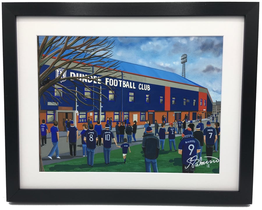 Dundee F.C, Dens Park Stadium. High Quality Framed, Football Art Print.