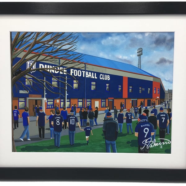 Dundee F.C, Dens Park Stadium. High Quality Framed, Football Art Print.