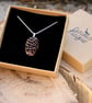 Handmade Chunky Pink Bronze Pinecone Necklace - Image 2