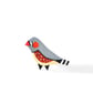 Zebra Finch Brooch - Handpainted - Bird Badge
