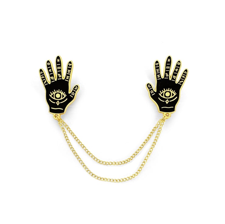 Hand Collar Chain - Hard Enamel Pin - Jewellery - Folksy