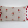 Red  Robin Cushion with Pom Poms
