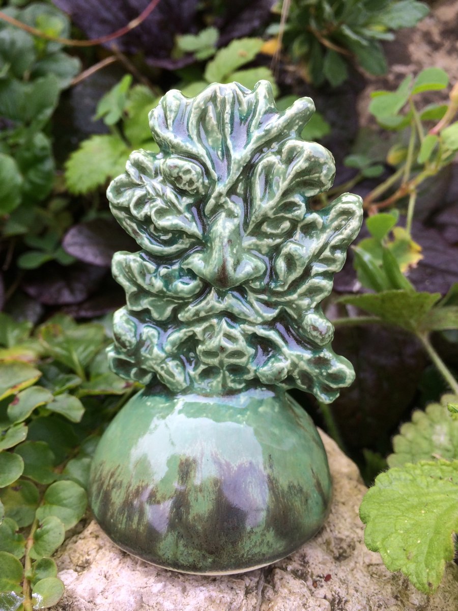 Green Man Candle Snuffer Ornament