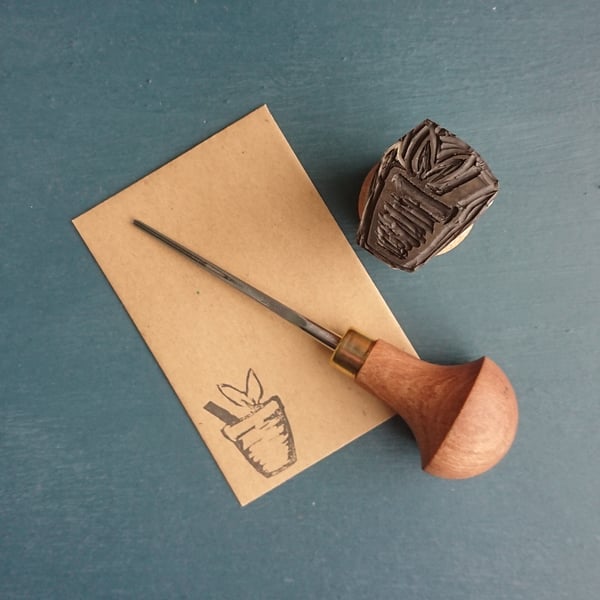 Seed saving - pack of 10 mini manilla envelopes with lino cut print
