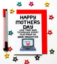 Funny Mothers Day Card, Joke Computer Mum, Mom Card From Daughter, Teenager - Image 1