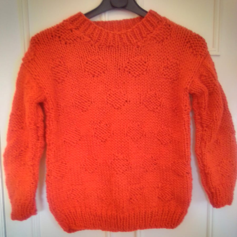 Young Teen's Hand Knitted Chunky Polka Dot Patterned Jumper, Teen's Jumper