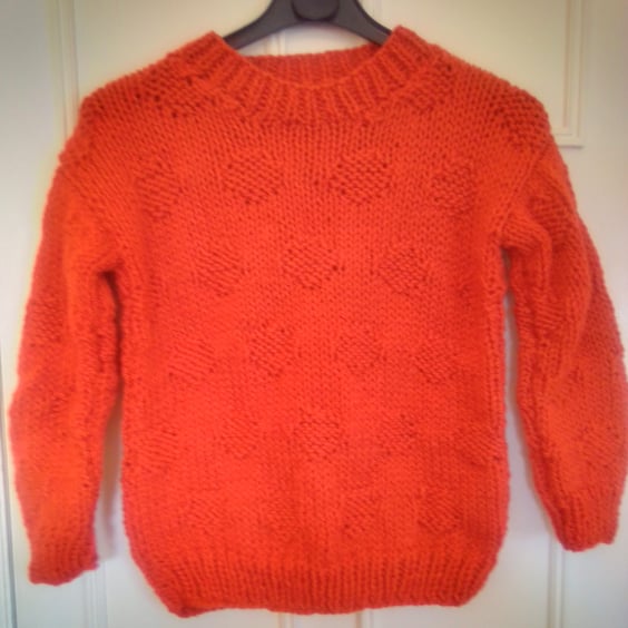 Young Teen's Hand Knitted Chunky Polka Dot Patterned Jumper, Teen's Jumper