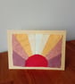 Card. Sunrise or sunset patchwork card, any occasion. Blank card. Birthday card  - Image 1
