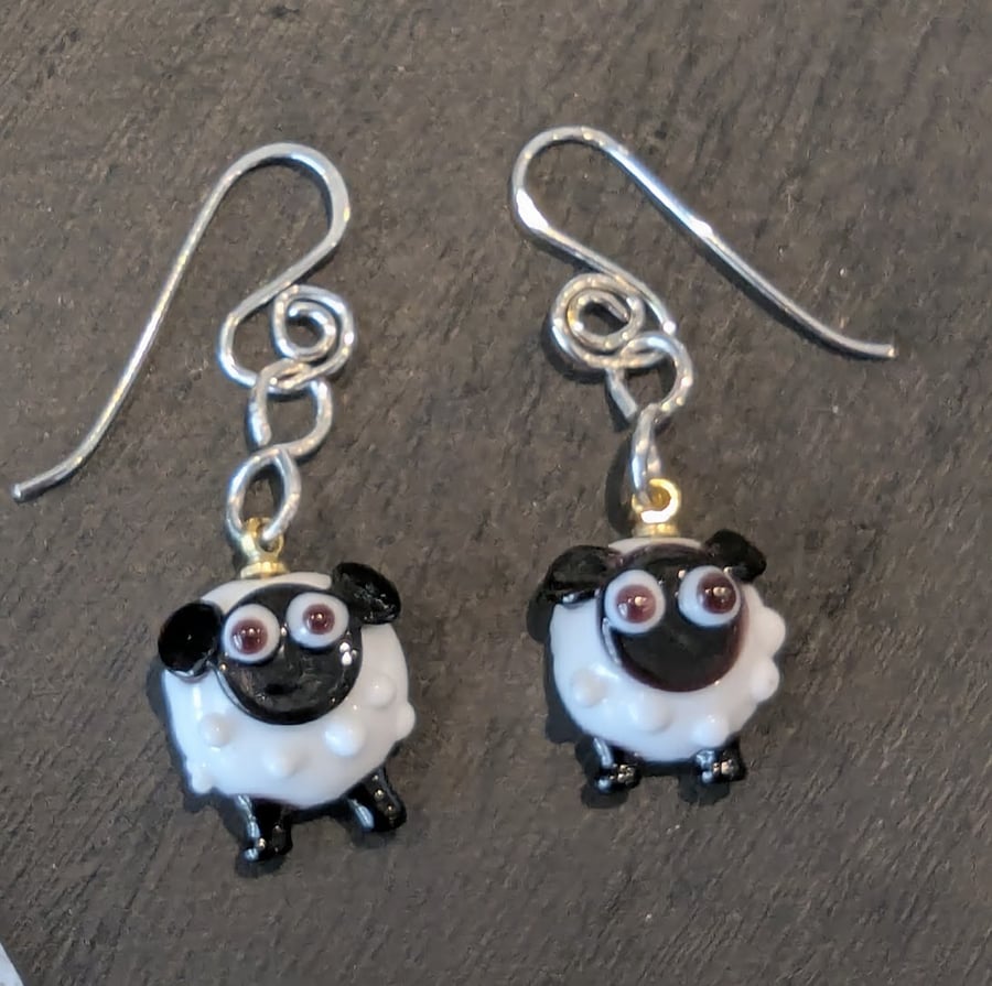 Image of Handmade Murano Glass Sheep Earrings